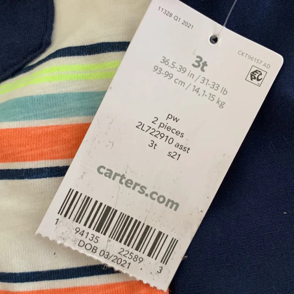 Carter’s Toddler Boy’s 2-Piece Striped Henley and Shorts Set